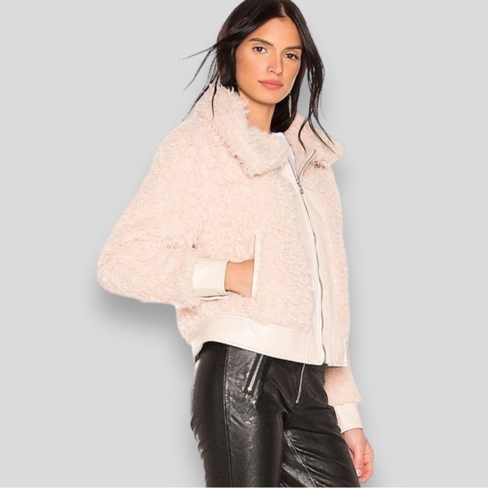 4 for $40 SALE! Blank NYC Cloud Nine Bomber Jacket, Pink Champagne, Size L